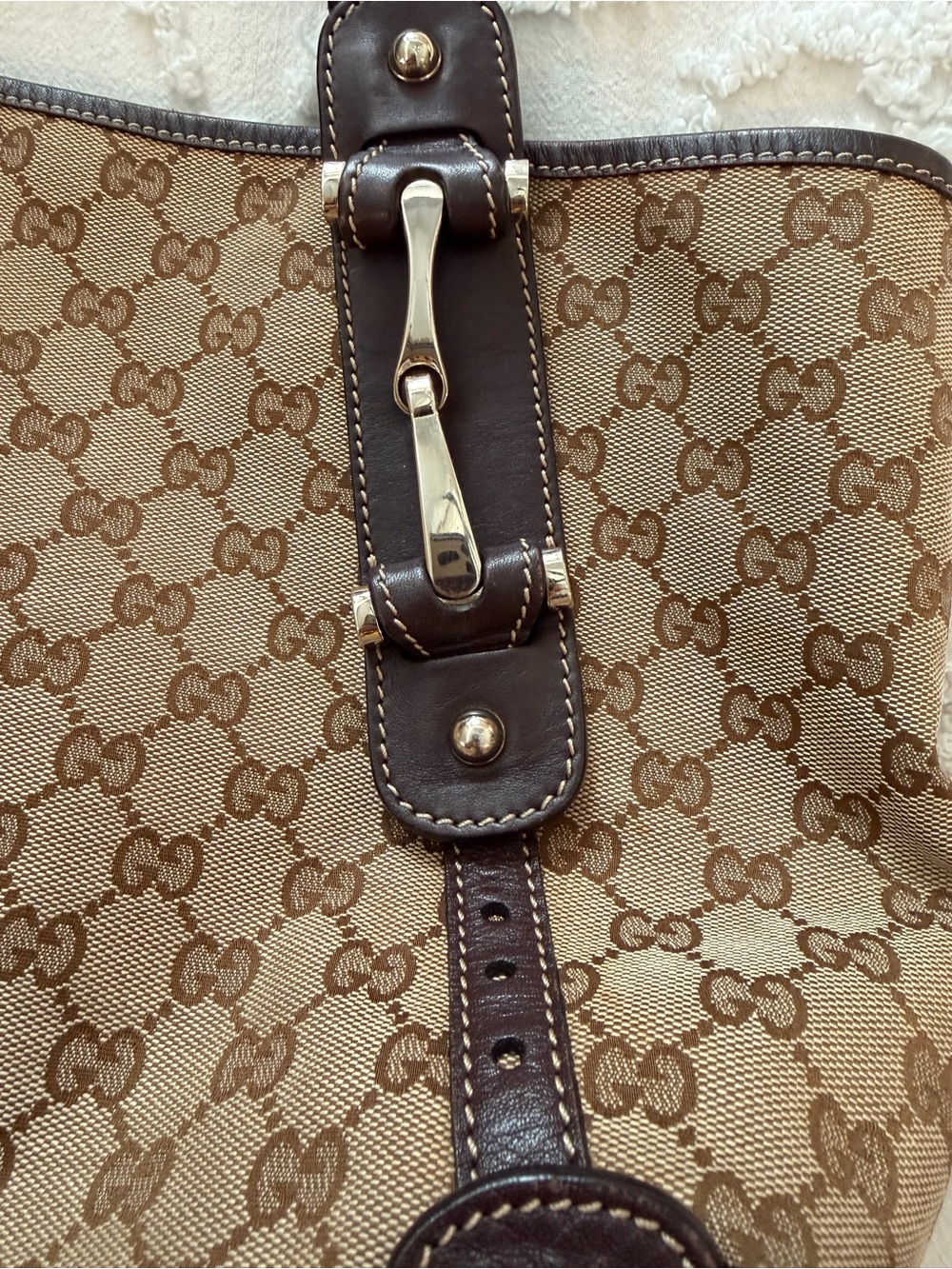 Gucci GG Canvas Braided-Handle Shoulder Bag - Picture 8 of 13